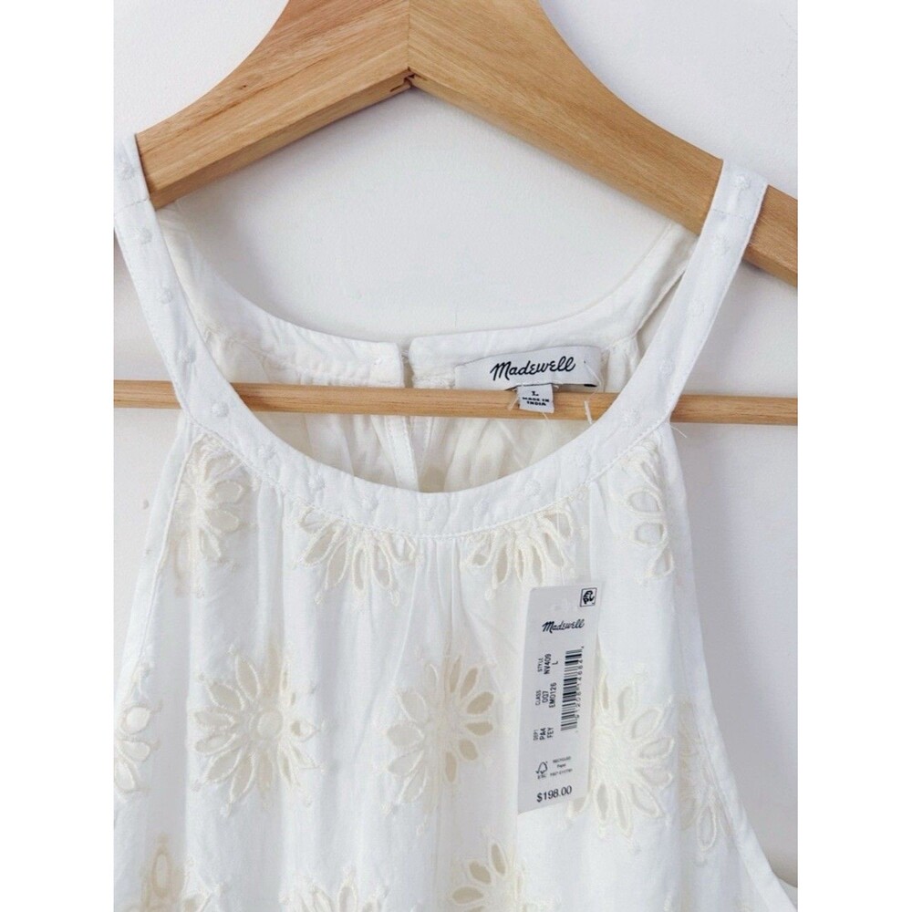 Madewell $198 Embroidered Drop-Waist Maxi Dress Floral Eyelet Ivory Size XXS - Picture 11 of 13